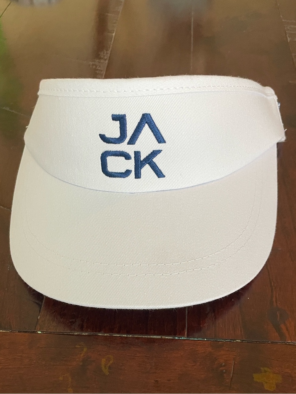 Jack by BB Dakota White Visor with Navy Embroidered JACK